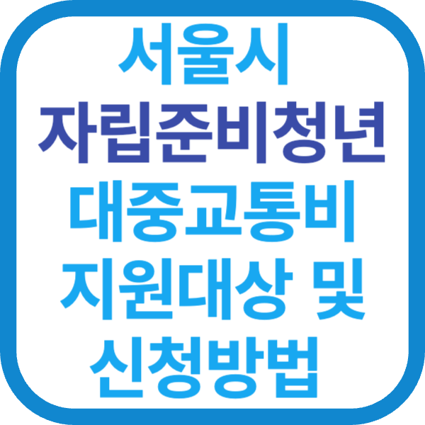 서울시 자립준비청년 대중교통비 지원대상 및 신청방법