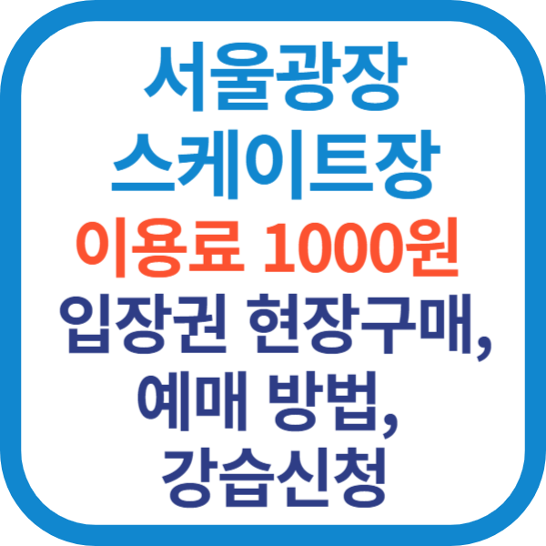 서울 가볼만한 곳 서울광장 스케이트장 예매 및 강습신청