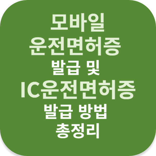 모바일 운전면허증 발급 및 IC운전면허증 발급 방법 총정리