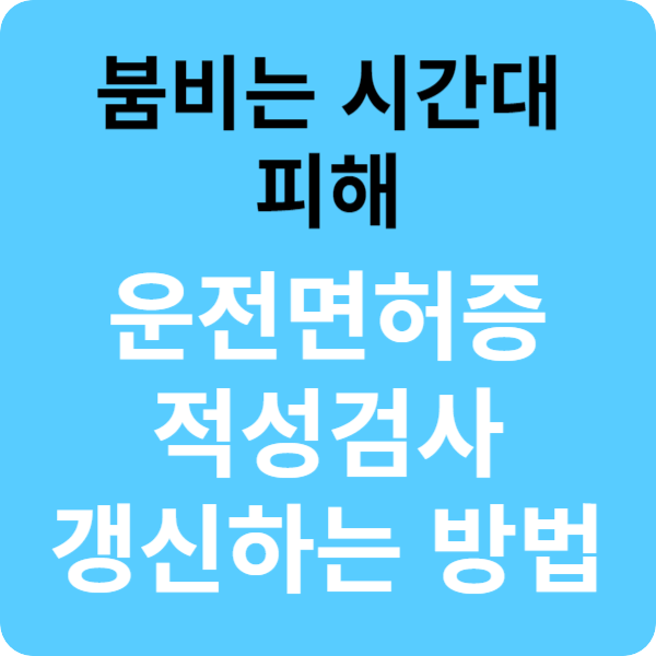 붐비는 시간대 피해 운전면허증 적성검사 갱신하는 방법