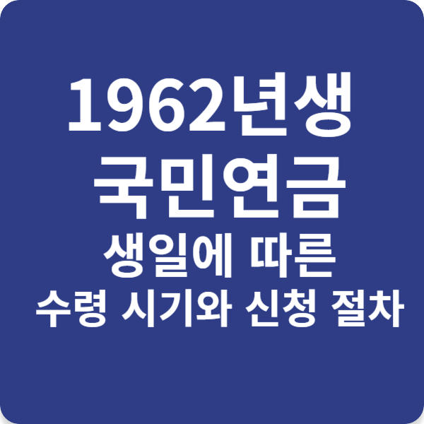 1962년생 국민연금, 생일에 따른 수령 시기와 신청 절차