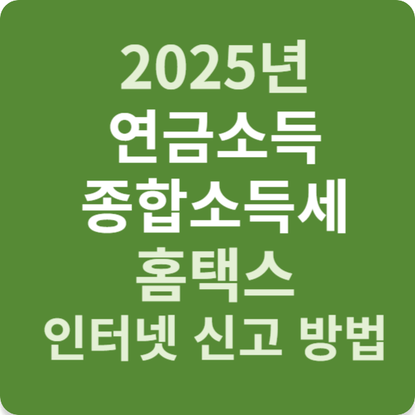 2025년 연금소득 종합소득세 홈택스 인터넷 신고 방법