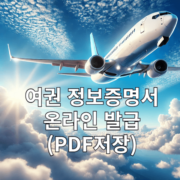 정부24에서 3분 만에 여권 정보증명서 온라인 발급 (PDF저장)