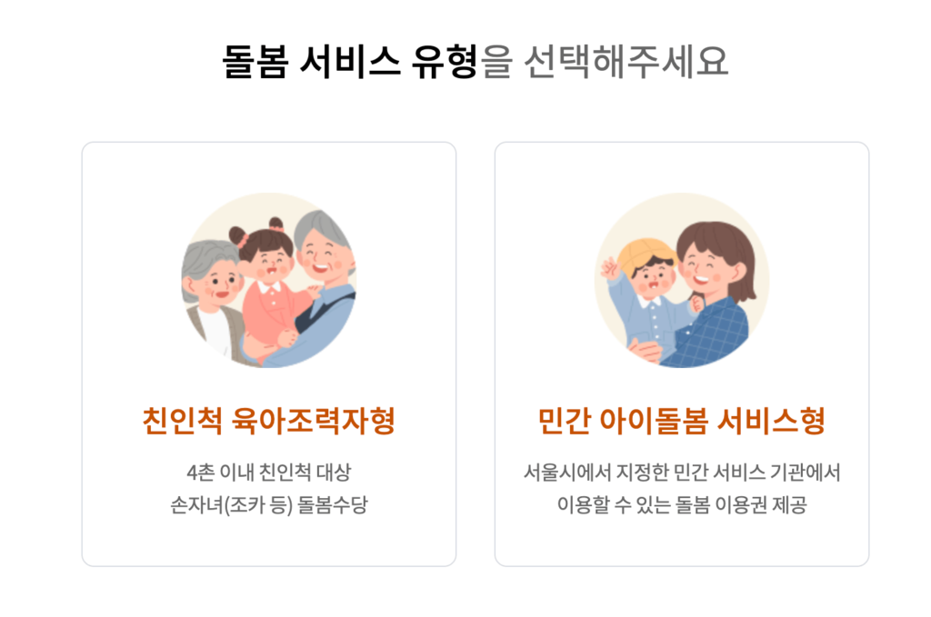 돌봄 서비스 유형