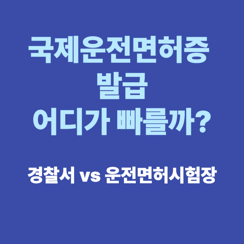 국제운전면허증 발급, 경찰서 vs 운전면허시허장 어디가 빠를까?
