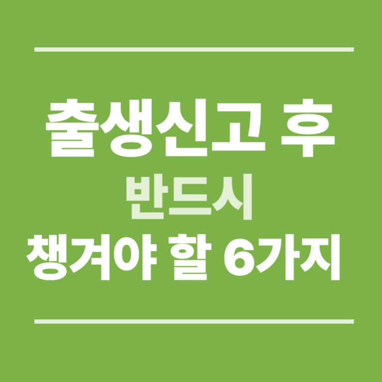 출생신고 후 반드시 챙겨야 할 6가지 (2025년 최신)
