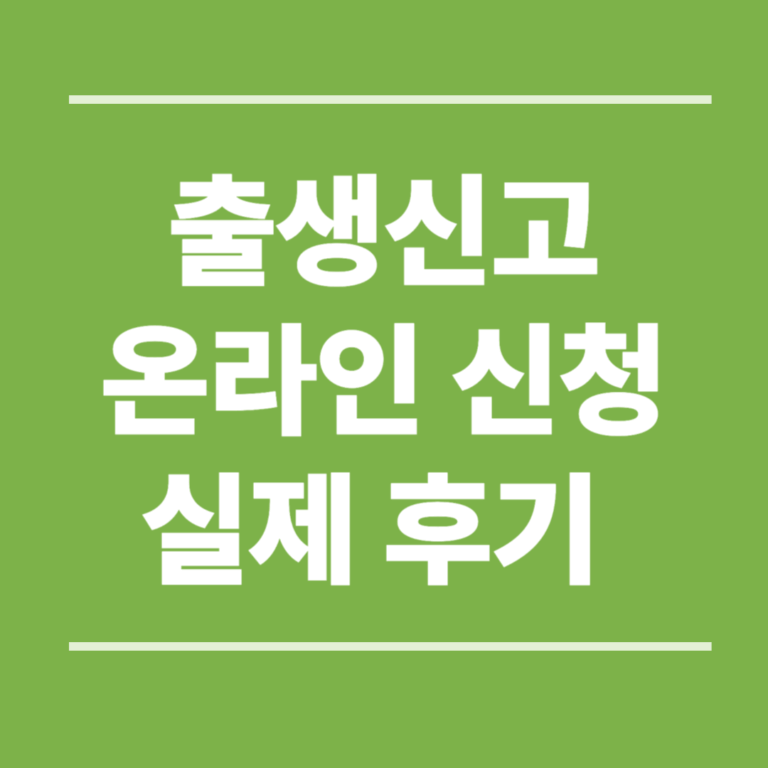 출생신고 온라인 신청 실제 후기